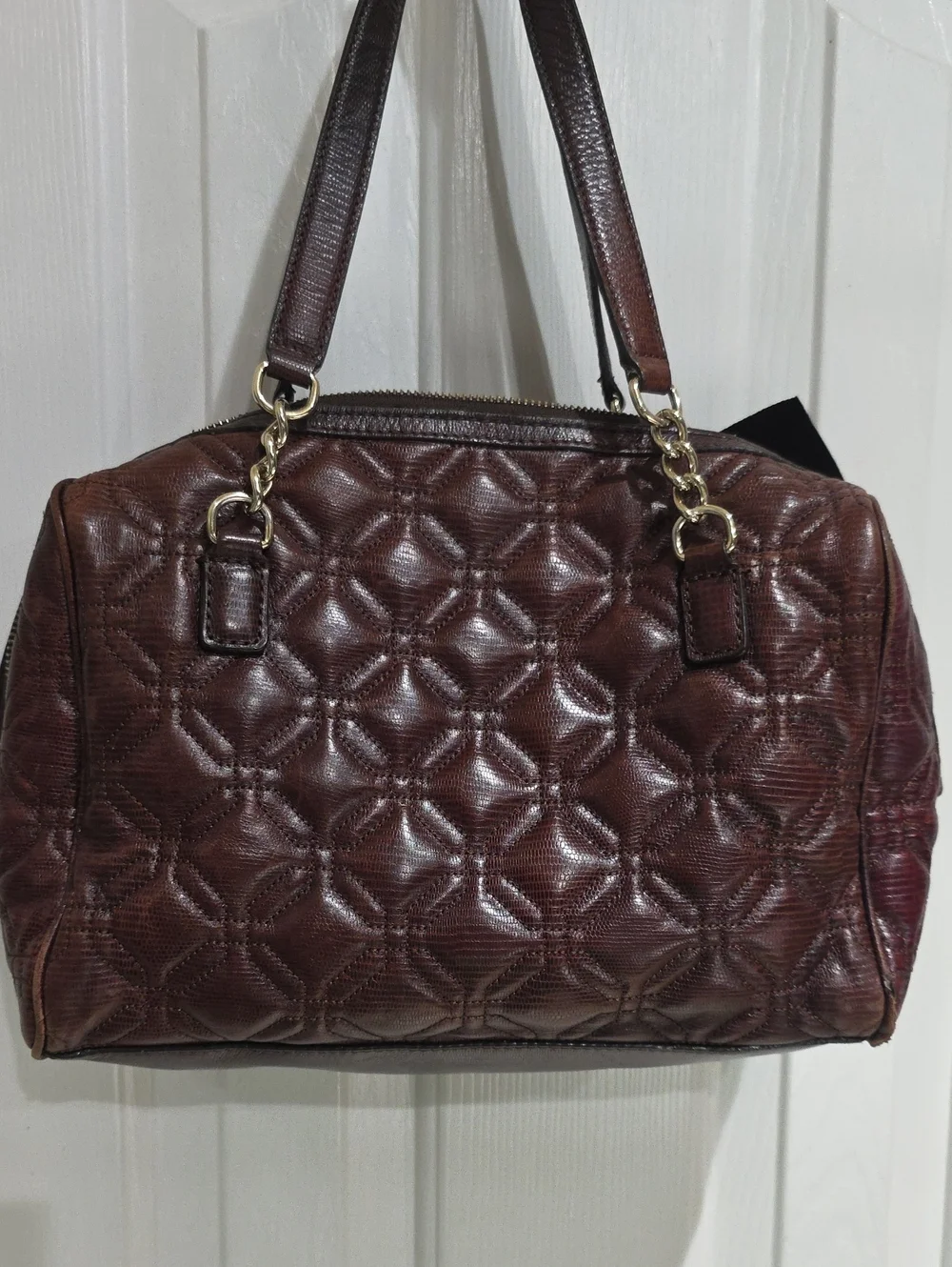Kate Spade Quilted Leather Satchel - Deep Brown